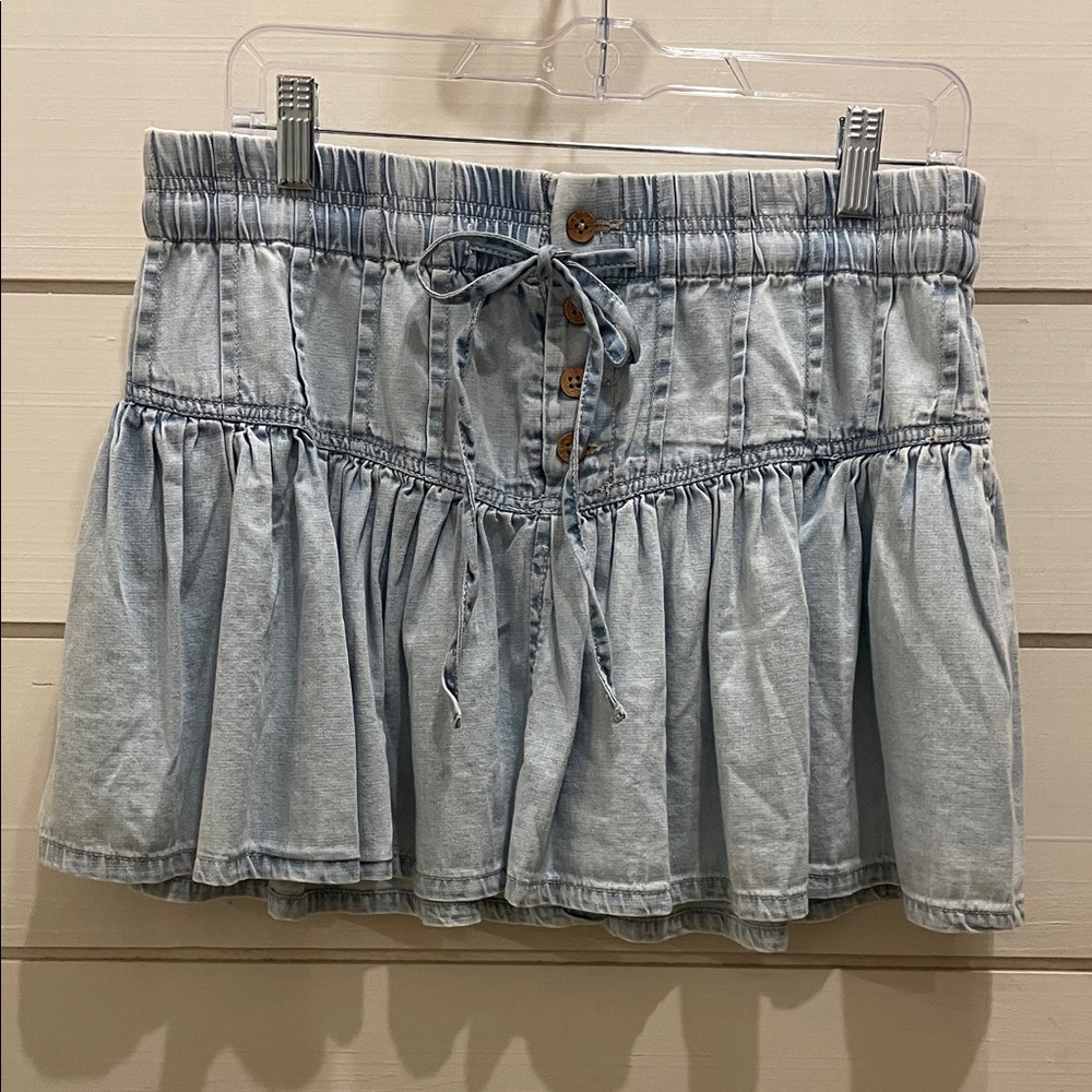 We The Free Roselle Denim Mini Skirt in Going Steady